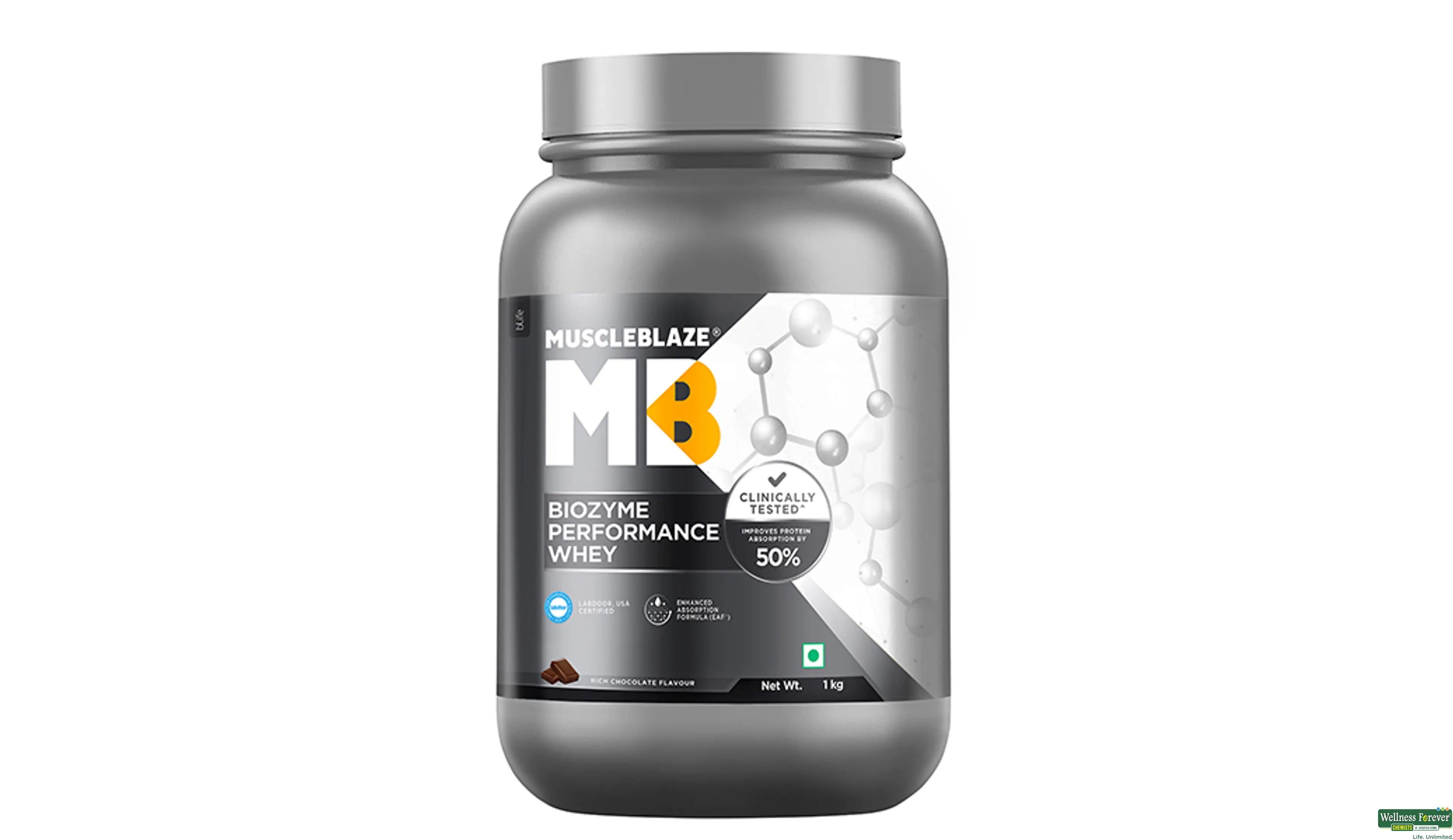 MuscleBlaze Biozyme Performance Whey Rich Chocolate Flavour 1 kg